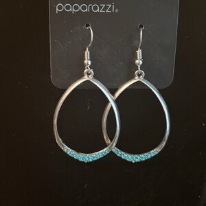 Silver Earrings with Blue